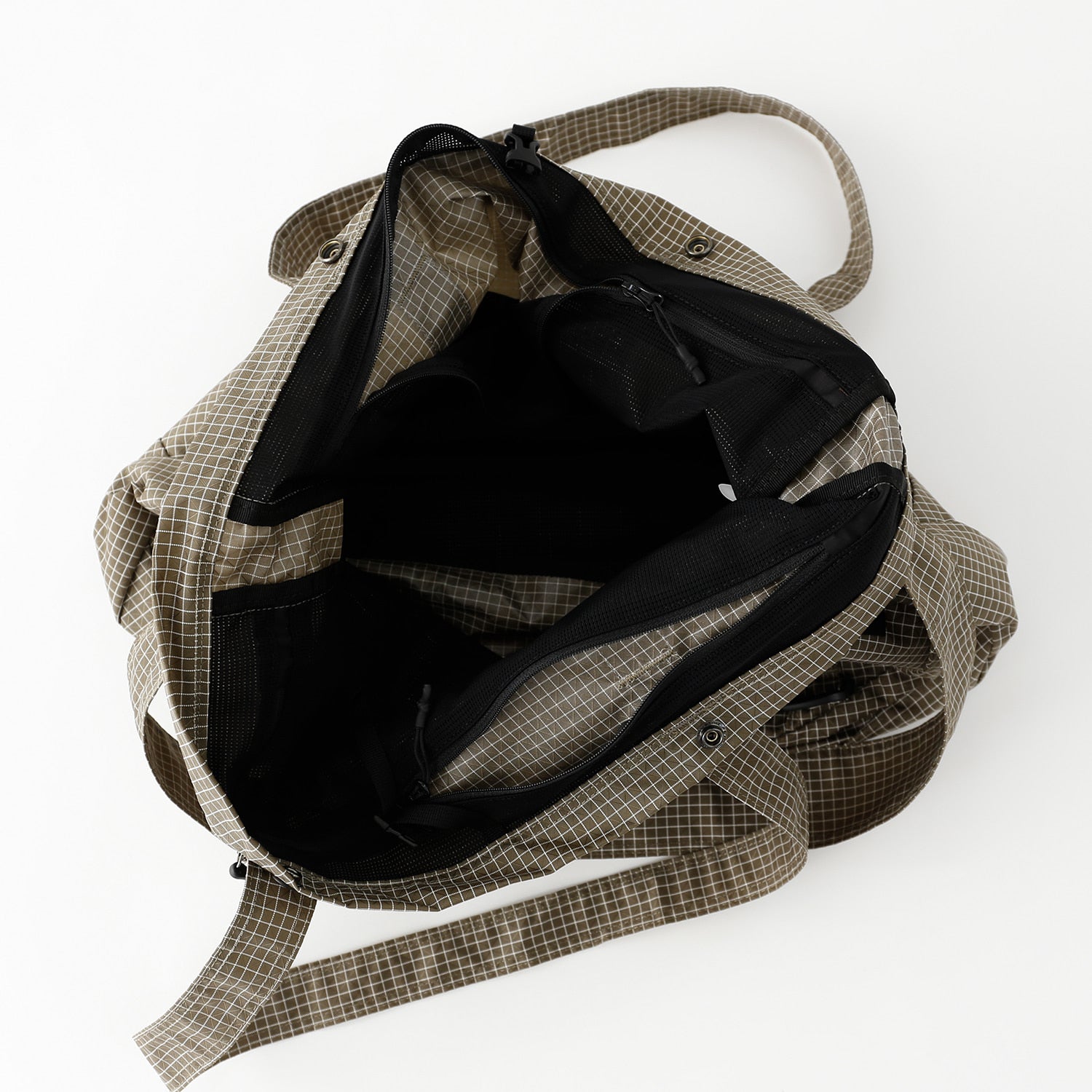 Trail Tote | Grid Khaki