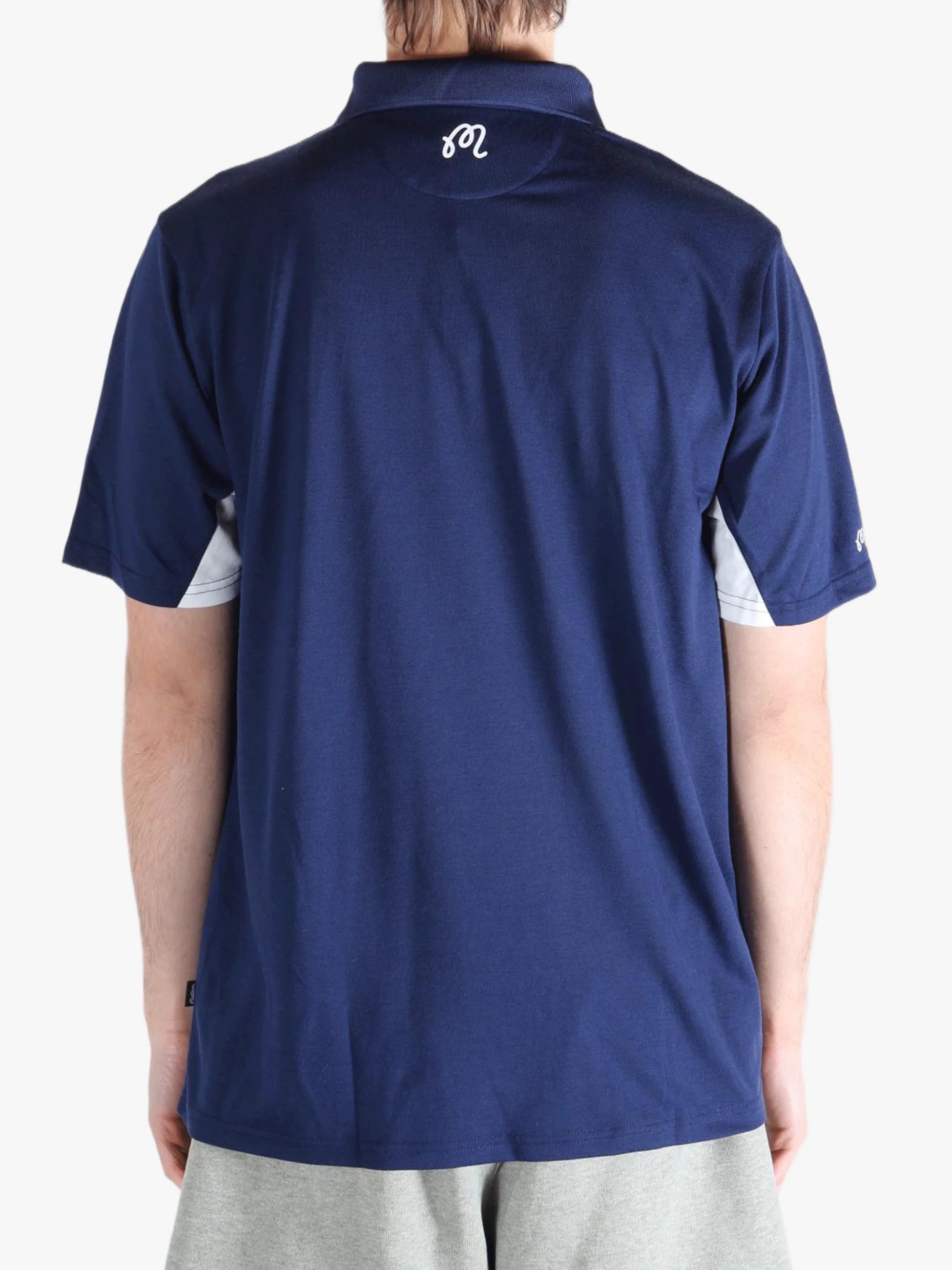 Evergreen Paneled Performance Pique | Navy/White