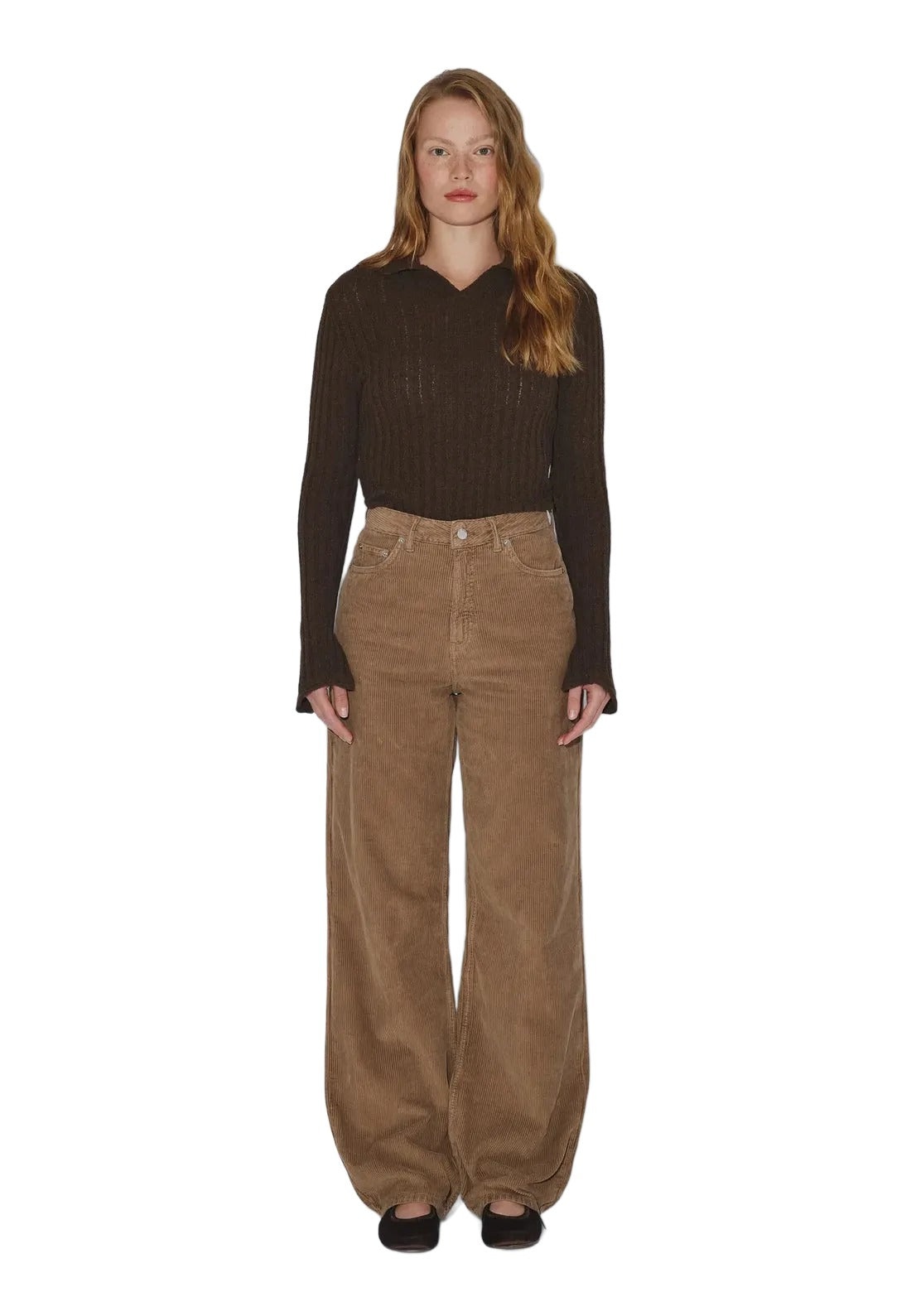 Donna High Relaxed | Washed Khaki Cord