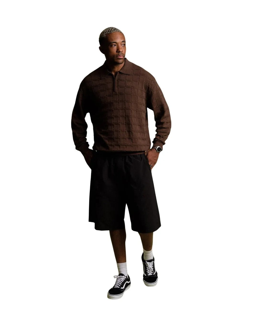 Knight Knitted L/S Polo Sweater