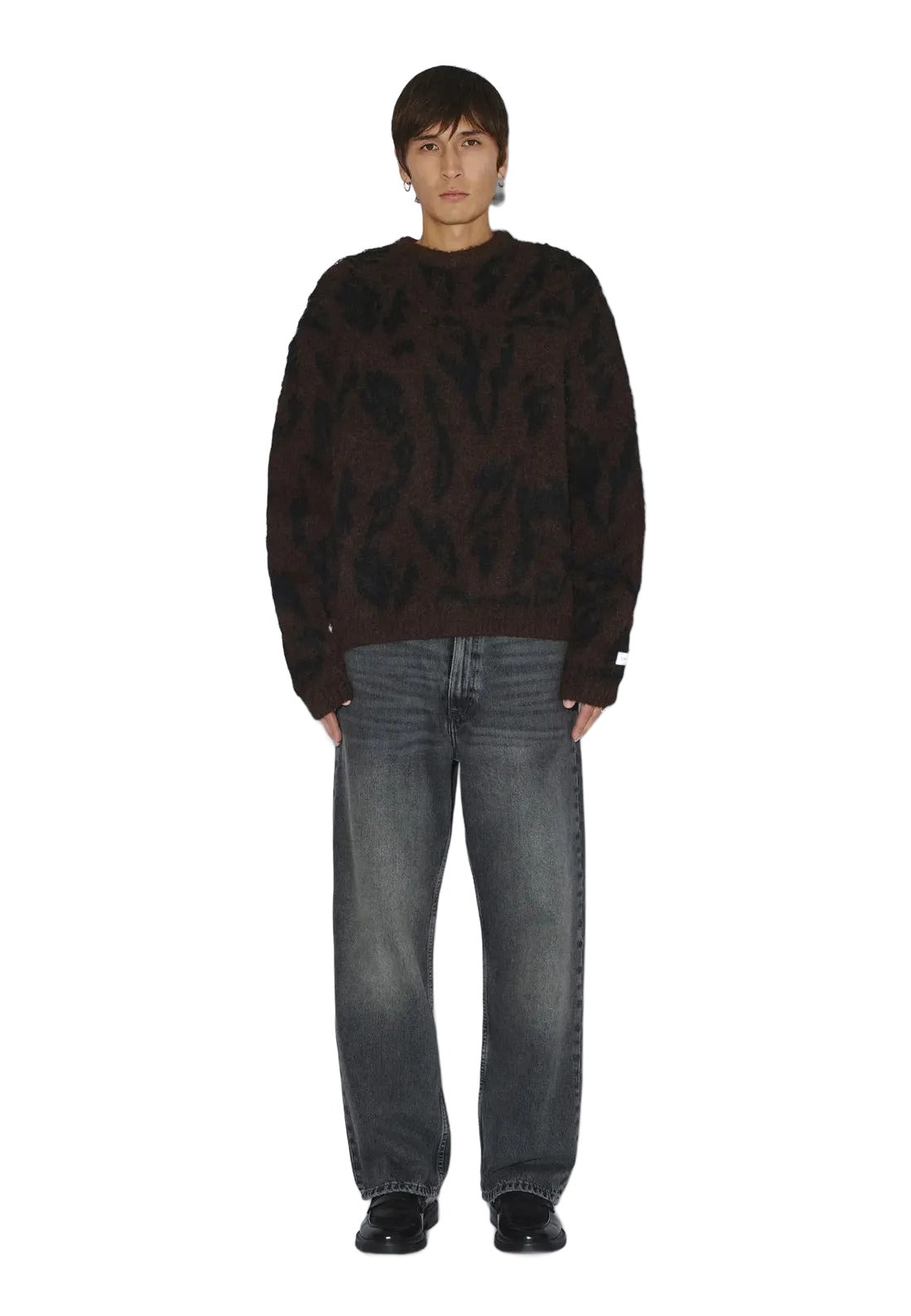 Mic Sweater | Brown Black Scribble