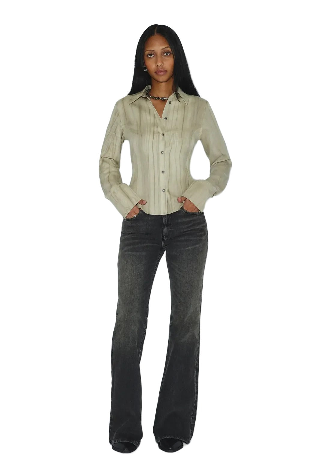 Mila Seam Shirt | Washed Beige