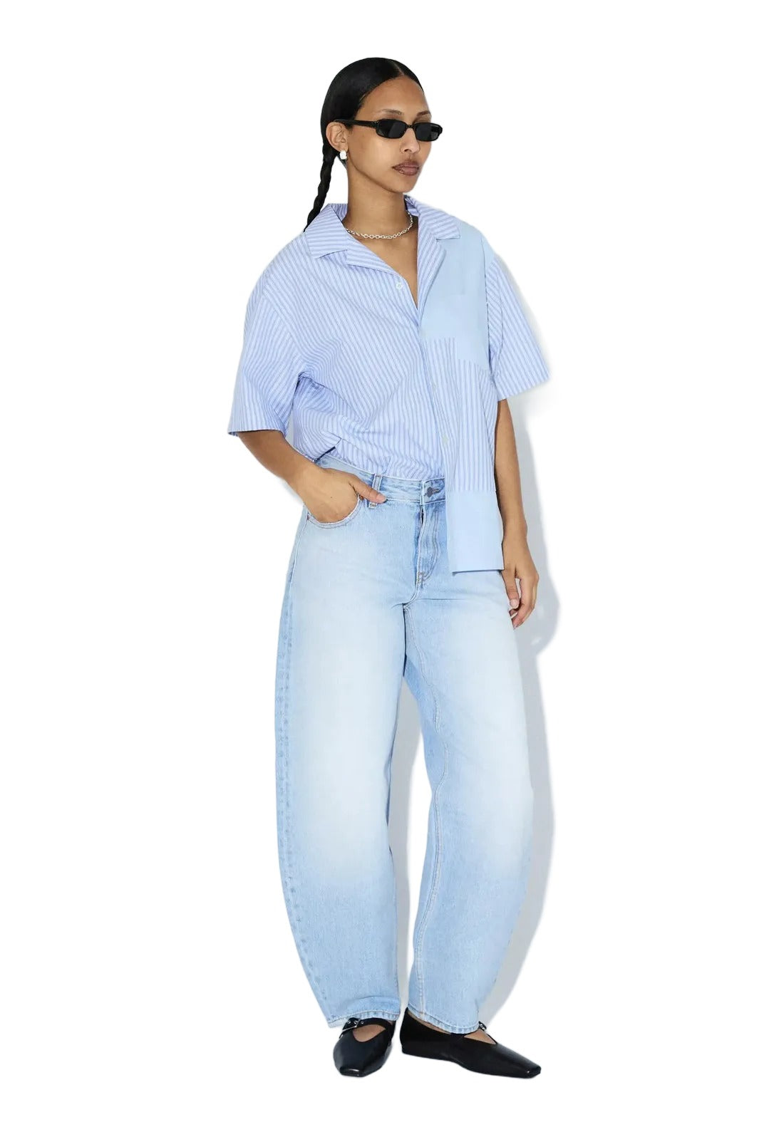 Mile Shirt | Lt Blue Stripe Mono