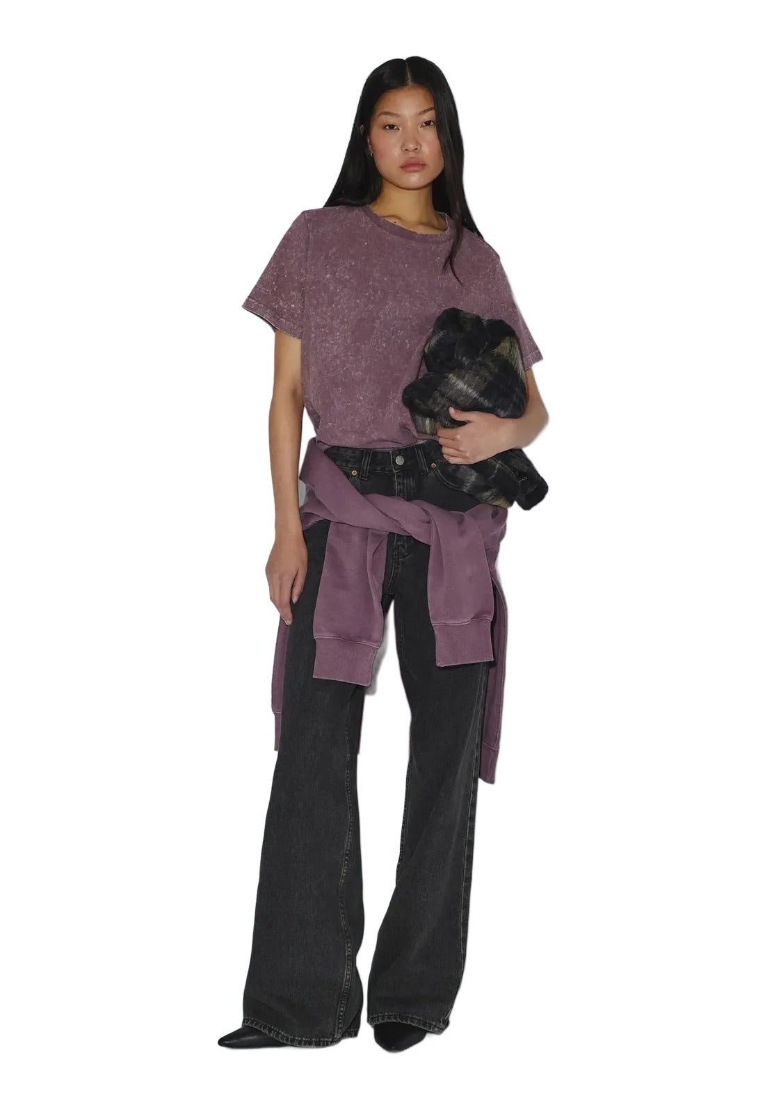 Talia Seam Tee | Aubergine Tie Dye