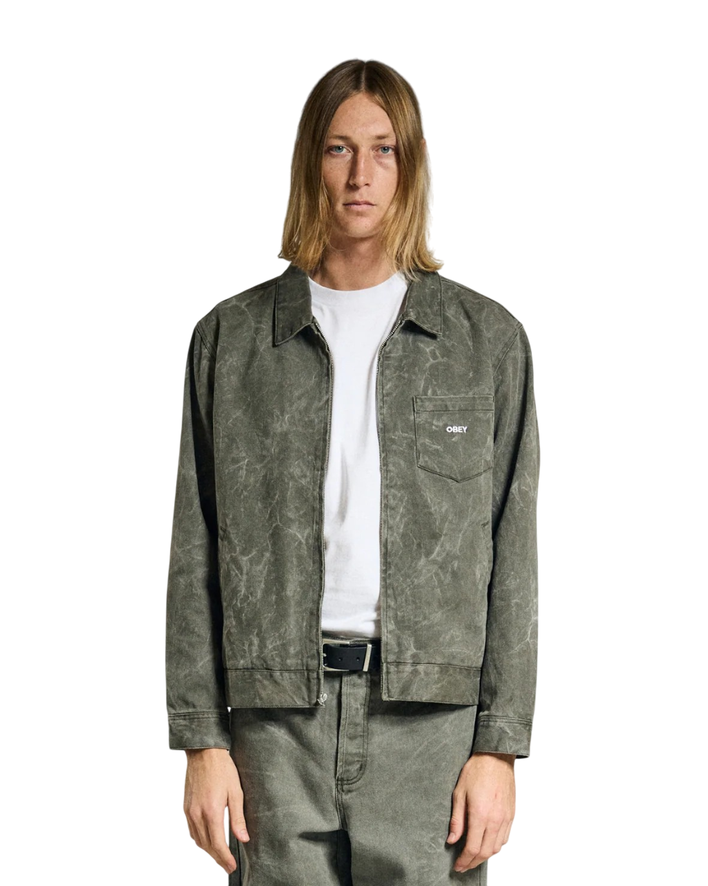 Workman Zip Jacket | Black Olive Wrinkle Wash